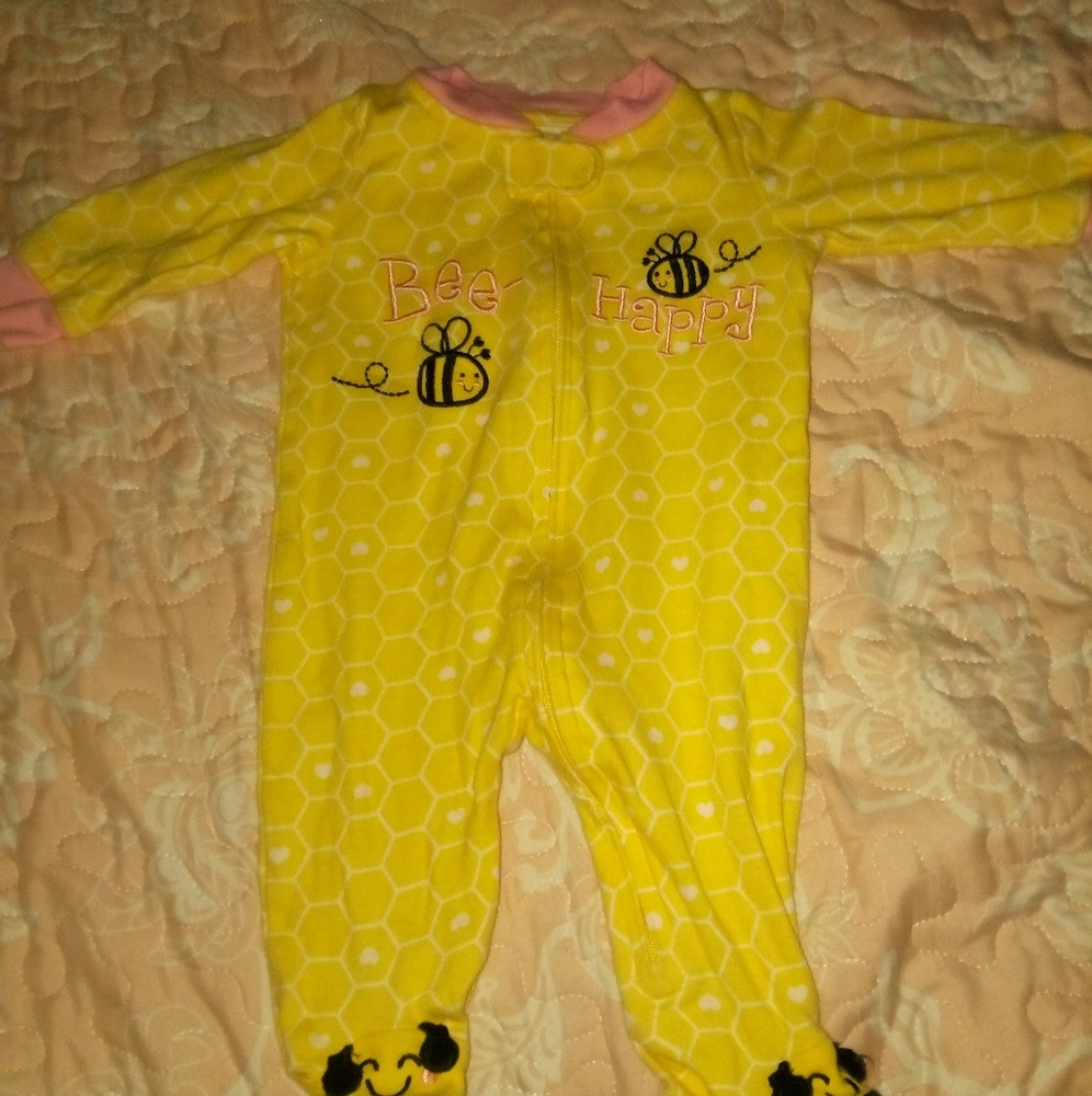 Bumble bee girl pajama onesie
